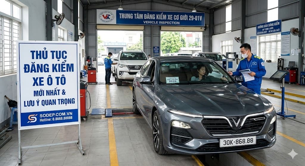 Thủ tục đăng kiểm xe ô tô mới nhất và lưu ý quan trọng